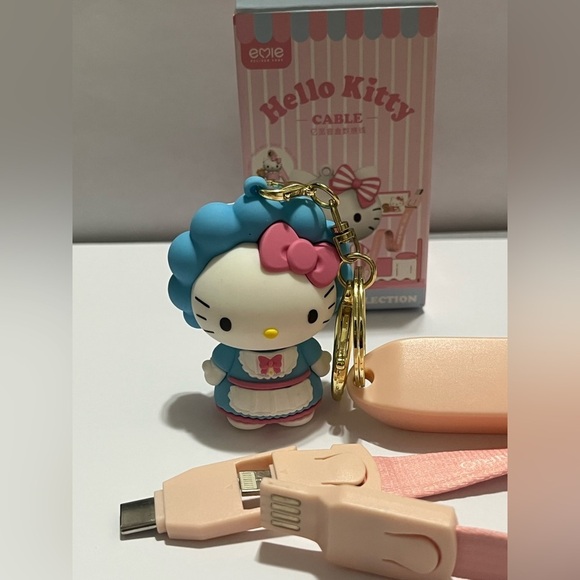 Hello Kitty Charger-Keychain Figure with IOS/USB-C Charge Strap-SECRET FIGURE - Picture 7 of 10